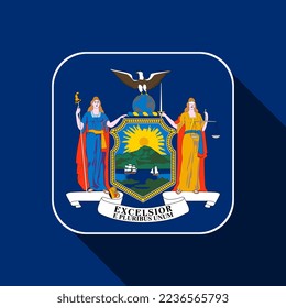 New York state flag. Vector illustration.