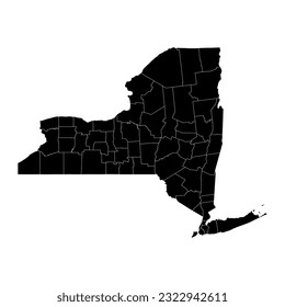 New York state map with counties. Vector illustration.