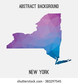 New York state map in geometric polygonal style.Abstract tessellation,modern design background. Vector illustration EPS8