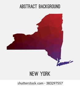 New York state map in geometric polygonal style.Abstract tessellation,modern design background. Vector illustration EPS8