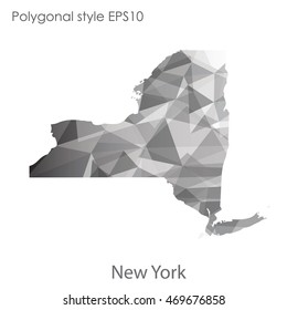 New York state map in geometric polygonal style.Abstract gems triangle,modern design background. Vector illustration EPS10