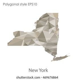 New York state map in geometric polygonal style.Abstract gems triangle,modern design background. Vector illustration EPS10