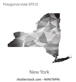 New York state map in geometric polygonal style.Abstract gems triangle,modern design background. Vector illustration EPS10