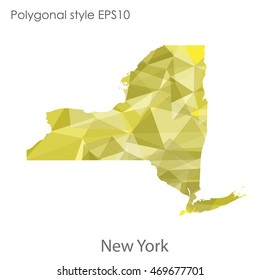 New York state map in geometric polygonal style.Abstract gems triangle,modern design background. Vector illustration EPS10