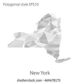 New York state map in geometric polygonal style.Abstract gems triangle,modern design background. Vector illustration EPS10