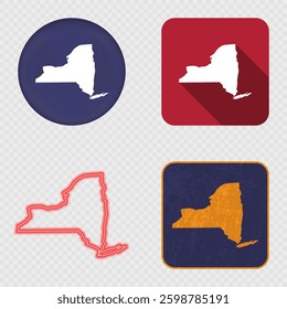 New York State Map Icons Collection