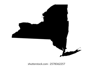 New York state map silhouette vector illustration