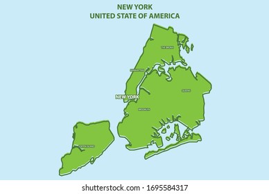 New York State Map,  United State of America