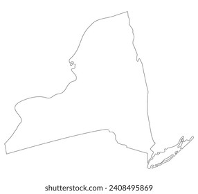 New York state map. Map of the U.S. state of New York.