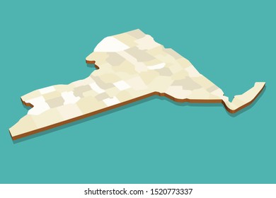 New York State Modern Vector Map