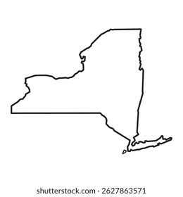 Ilustração do vetor do mapa do contorno do estado de Nova York