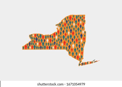 New york State People Census Map illustration. New York People outbreak