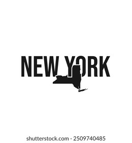 símbolo do estado de nova york, ícone do mapa com silhueta vetorial