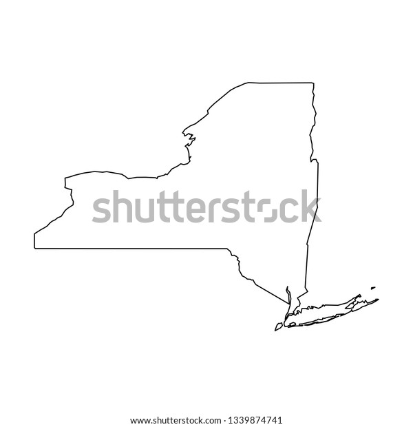 Simple Outline Simple Map Of New York State - BHe