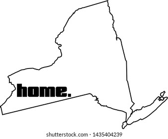 New York state vector, My roots, USA map, America, silhouette