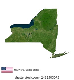 New York, States of America Topographic Map (EPS)