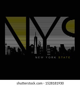 New York states illustration, tee shirt graphics, vectors, typography, hand drawing 