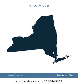 New York - States of US Map Icon Vector Template Illustration Design. Vector EPS 10.