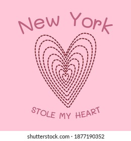 New york stole my heart abstract ,Graphic design print t-shirts fashion,vector,poster,card