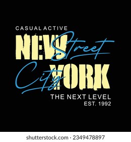 New york street city graphic design, typography vector illustration, for print t shirt