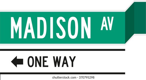 New York Street Sign. Madison Avenue