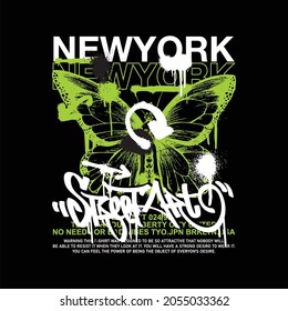 new york sttreetart buterfly vintage fashion