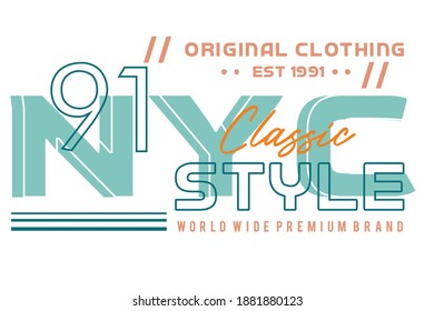 new york style T-shirt design typography.Vector print