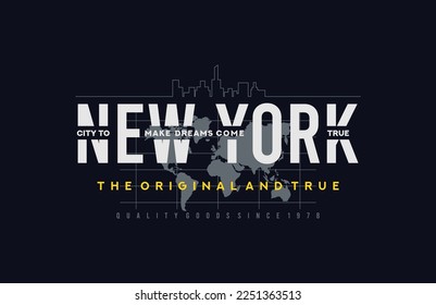 new york stylish t-shirt and apparel abstract design. Vector print, typography, poster. Global swatches.	