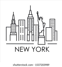 New York. Stylized graphic drawing  city.