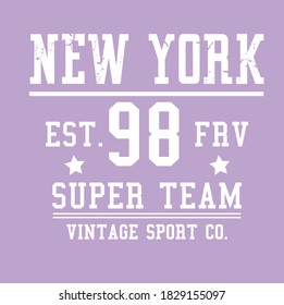 New York super team college typography slogan vector