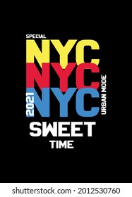 new york sweet time,t-shirt design fashion vector
