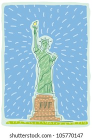 New York, symbolic design, vector illustration.