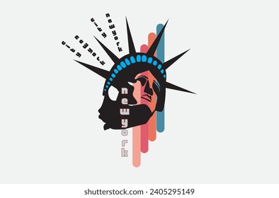 New York  t shirt design and sticker logo design illustration