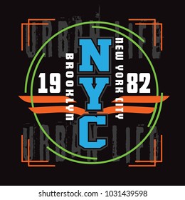 New york t shirt graphic vector