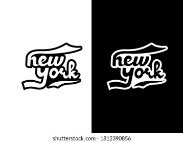 new york  t shirt print design with typography