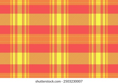New york tartan textile seamless, best background texture plaid. Event check fabric vector pattern in red and yellow colors palette.