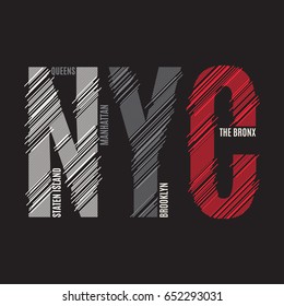 New York tee print. T-shirt design graphics stamp label typography. Vector illustration.