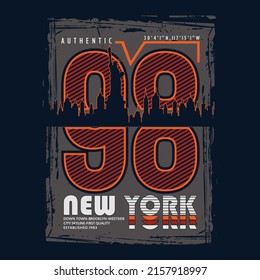 new york tee typography graphic design for print t shirt,vector illustration 