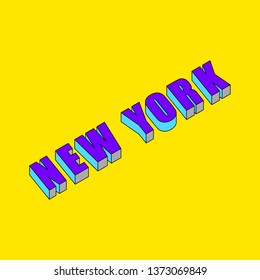 New York text with 3d isometric effect.