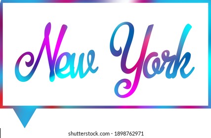 New York text Calligraphy Vintage Retro Lettering vector design. Typography 3D Poster Banner Card template.