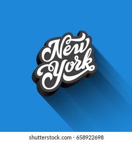 New York text Calligraphy Vintage Retro Lettering vector design.
Typography 3D Poster Banner Card template.