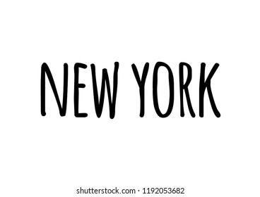 new york. Text design. Vector illustration.