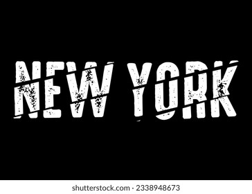 New York text effect with grunge vector design.
