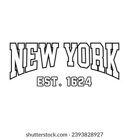 New York text effect vector. Editable college t-shirt design printable text effect vector