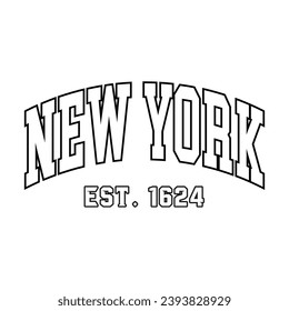 New York text effect vector. Editable college t-shirt design printable text effect vector