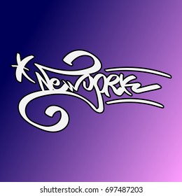 New York text in graffiti style