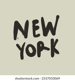 New York text. Hand drawn city name lettering. Vector graphic design for t-shirt.