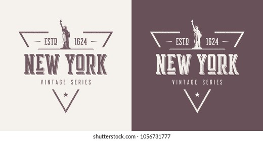 New York textured vintage vector t-shirt and apparel design, typography, print, logo, poster. Global swatches.