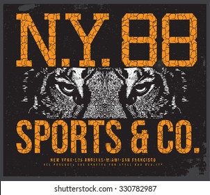 new york tiger  t-shirt graphic