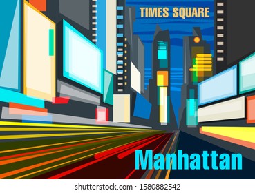 New York, Times Square, entertainment center and neighborhood in the Midtown Manhattan, United States